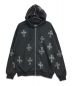 Unknown（アンノーン）の古着「Rhinestone Cross Zip Hoodie」｜ブラック