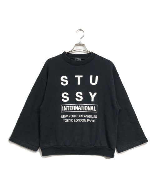 stussy（ステューシー）stussy (ステューシー) クルーネックスウェット ブラック サイズ:Mの古着・服飾アイテム