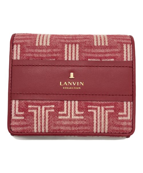 LANVIN COLLECTION（ランバンコレクション）LANVIN COLLECTION (ランバンコレクション) ジャガード二つ折り財布 レッドの古着・服飾アイテム