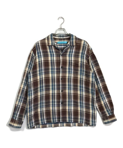 MUZE（ミューズ）MUZE (ミューズ) Cotton twill check Oversized Shirt ブラウン サイズ:2の古着・服飾アイテム