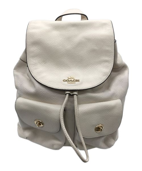 COACH（コーチ）COACH (コーチ) Billie Pebbled Leather Backpack アイボリーの古着・服飾アイテム