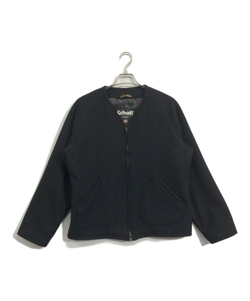 Schott（ショット）Schott (ショット) WOOL NO COLLAR JACKET ブラック サイズ:Lの古着・服飾アイテム