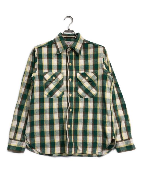 WAREHOUSE（ウエアハウス）WAREHOUSE (ウエアハウス) Lot 3104 FLANNEL SHIRTS ブラウン×グリーン×ホワイト サイズ:Mの古着・服飾アイテム