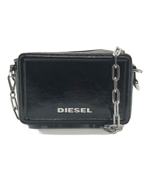 DIESEL（ディーゼル）DIESEL (ディーゼル) メタリックチェーンショルダーバッグ ブラックの古着・服飾アイテム