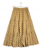 SACRAサクラ）の古着「POLKA DOTS SKIRT」｜ベージュ×ブラック