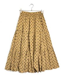 SACRA（サクラ）の古着「POLKA DOTS SKIRT」｜ベージュ×ブラック