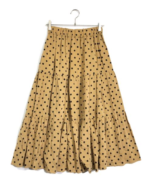 SACRA（サクラ）SACRA (サクラ) POLKA DOTS SKIRT ベージュ×ブラック サイズ:36の古着・服飾アイテム