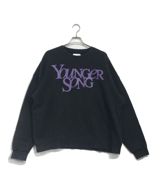 YOUNGER SONG（ヤンガーソング）Younger Song (ヤンガーソング) クルーネックスウェット ブラック サイズ:XLの古着・服飾アイテム