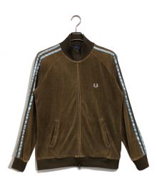 FRED PERRY（フレッドペリー）の古着「ベロアトラックジャケット」｜ブルー×ブラウン