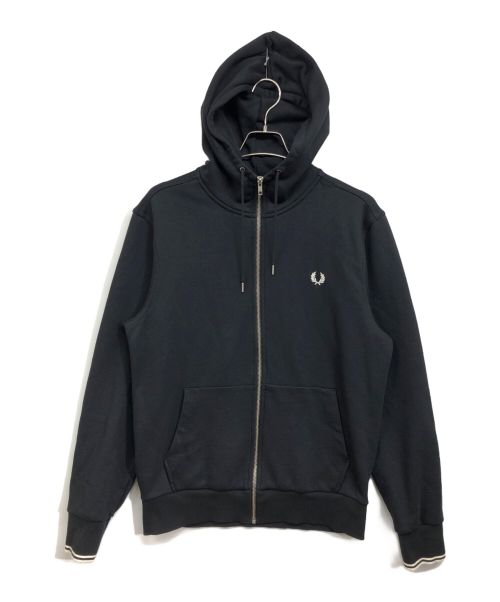 FRED PERRY（フレッドペリー）FRED PERRY (フレッドペリー) Hooded Zip Through Sweatshirt ブラック サイズ:Lの古着・服飾アイテム