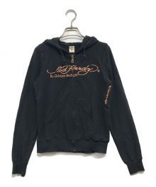 Ed Hardy（エド ハーディー）の古着「ショートジップパーカー」｜ブラック