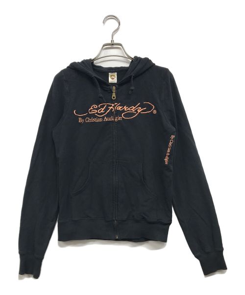 Ed Hardy（エド ハーディー）ED HARDY (エド ハーディー) ショートジップパーカー ブラック サイズ:XSの古着・服飾アイテム