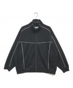 MAISON SPECIALメゾンスペシャル）の古着「Prime-Over Cardboard Knit Track Jacket」｜ブラック×ホワイト