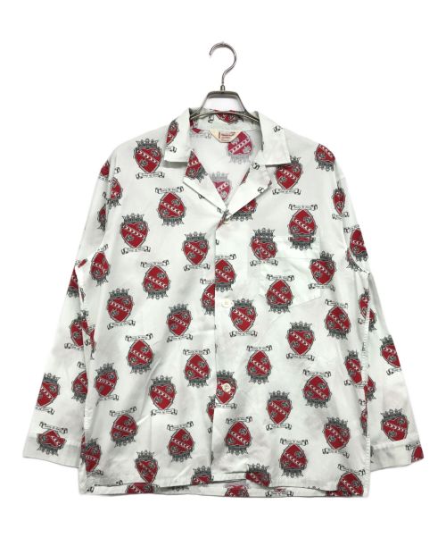 TOWN CRAFT（タウンクラフト）TOWN CRAFT (タウンクラフト) HEART PRINTED PAJAMA SHIRT グリーン サイズ:Lの古着・服飾アイテム