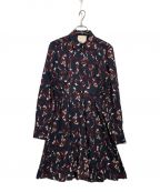 Kate Spadeケイトスペード）の古着「Foxes Smocked Dress」｜ネイビー