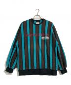 SHAREEFシャリーフ）の古着「STRIPE L/S SWEAT」｜ブラウン×ブルー