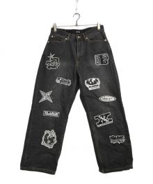 X-LARGE（エクストララージ）の古着「PATCHED DENIM PANTS」｜ブラック