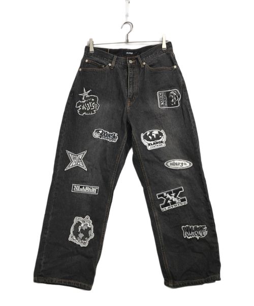 X-LARGE（エクストララージ）X-LARGE (エクストララージ) PATCHED DENIM PANTS ブラック サイズ:32の古着・服飾アイテム