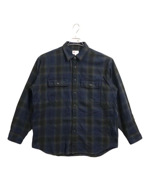 BEAMS JAPAN（ビームスジャパン）BEAMS JAPAN (ビームスジャパン) ベンチレーション インディゴチェックシャツ ネイビー サイズ:XSの古着・服飾アイテム