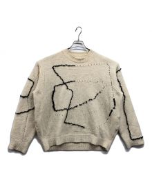 YOKE（ヨーク）の古着「CONTINUOUS LINE EMBROIDERY SWEATER」｜アイボリー