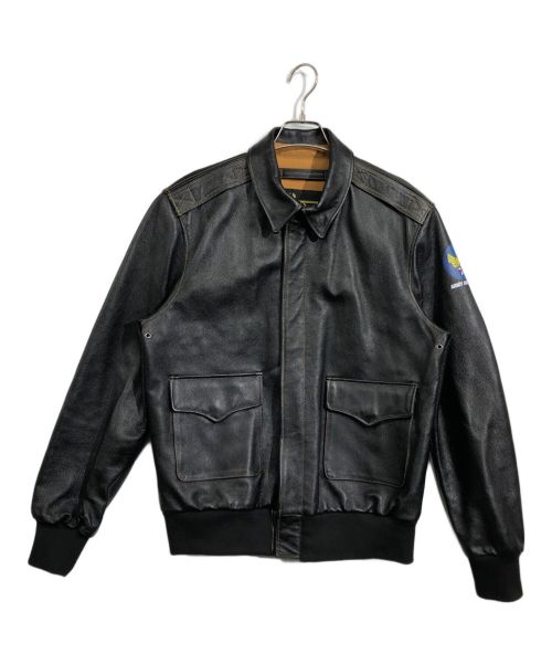 USED（ユーズド）USED (ユーズド) A-2レザージャケット ブラック サイズ:XLの古着・服飾アイテム