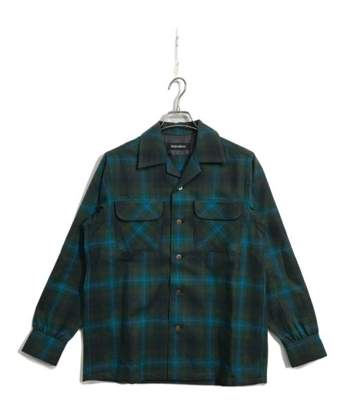 Subculture（サブカルチャー）Subculture (サブカルチャー) WOOL CHECK SHIRT ブルー×グリーン サイズ:1の古着・服飾アイテム