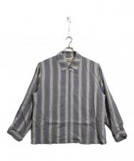 CALEE (キャリー) VINTAGE TYPE OMBRE STRIPE SWING TOP グレー サイズ:XL