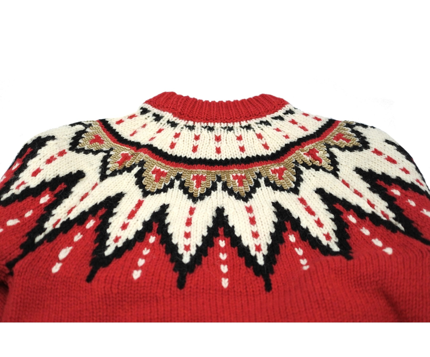 サンローランパリ 16AW ノルディック柄 スパンコール装飾 ニット セーター-