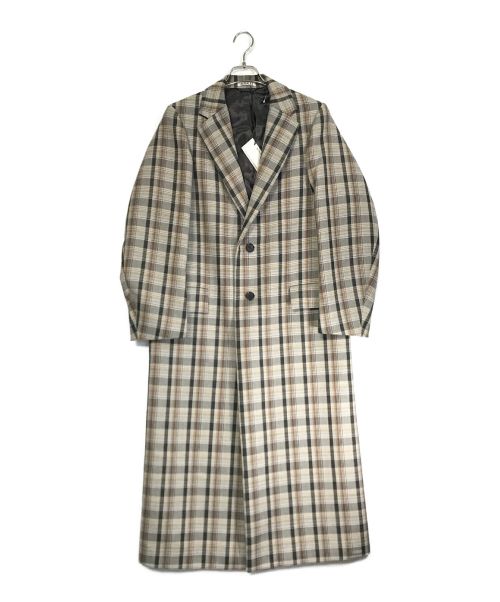 AURALEE（オーラリー）AURALEE (オーラリー) DOUBLE FACE CHECK CHESTERFIELD COAT/タグ付/チェックコート ベージュ サイズ:1 未使用品の古着・服飾アイテム