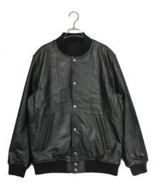 SOPHNET.（ソフネット）の古着「LEATHER VARSITY JACKET」｜ブラック