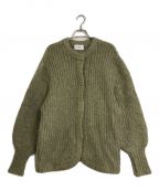 CLANEクラネ）の古着「COLOR MOHAIR SHAGGY CARDIGAN」｜グリーン