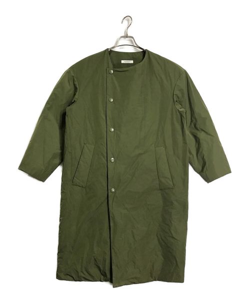 MACPHEE（マカフィ）MACPHEE (マカフィー) ポリエステルコットンダウン ノーカラーコート オリーブ サイズ:36の古着・服飾アイテム