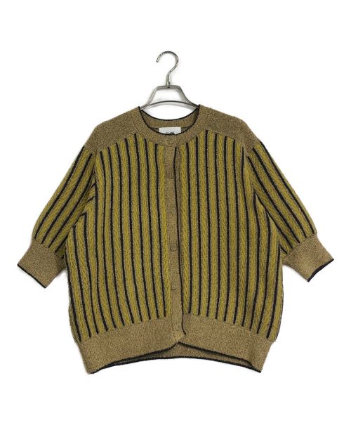 CLANE（クラネ）CLANE (クラネ) VINTAGE MOM KNIT CD イエロー×ブラウン サイズ:2の古着・服飾アイテム