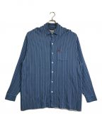 BALENCIAGAバレンシアガ）の古着「Blue Knit Striped Shirt」｜ブルー×ホワイト