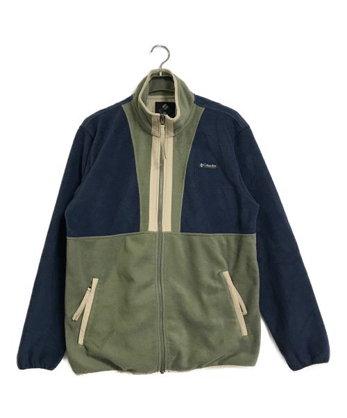 Columbia（コロンビア）Columbia (コロンビア) Back Bowl Full Zip Fleece ネイビー×カーキ サイズ:Mの古着・服飾アイテム