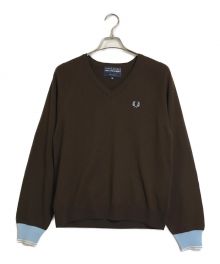 FRED PERRY×COMME des GARCONS（フレッドペリー×コムデギャルソン）の古着「Vネックニット　W12306」｜ブラウン