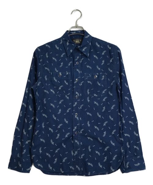 RRL（ダブルアールエル）RRL (ダブルアールエル) 20SS/Slim Indigo Print Workshirt-RI Dk Indigo ブルー サイズ:XSの古着・服飾アイテム