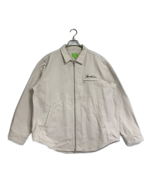 HUF（ハフ）HUF (ハフ) FOREVER ZIP SHIRT/フォーエバージップシャツ アイボリー サイズ:Lの古着・服飾アイテム