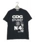 CDG（シーディージー）の古着「CDG　　プリントTシャツ　　stussy  SH-T002」｜ブラック×ホワイト