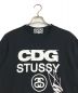 CDG (シーディージー) stussy (ステューシー) CDG　　プリントTシャツ　　stussy  SH-T002 ブラック×ホワイト サイズ:XL：11000円