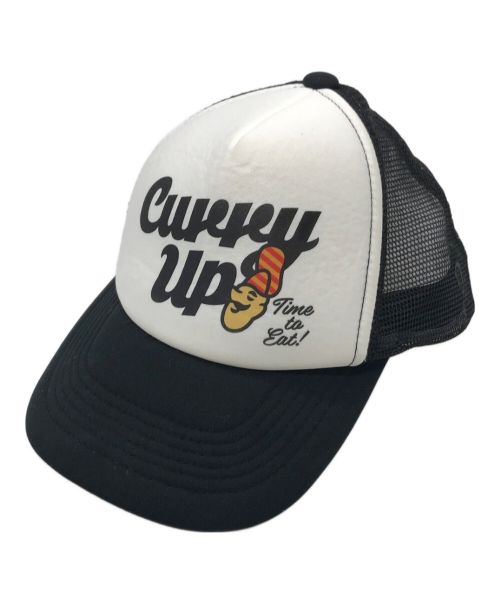 Curry Up（カリーアップ）Curry Up (カリーアップ) メッシュキャップ　CURRY UP ブラック×ホワイト　帽子　NIGOディレクション ブラック×ホワイト サイズ:実寸参照の古着・服飾アイテム