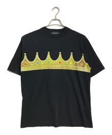 PHENOMENON（フェノメノン）の古着「CROWN TEE クラウンT プリントT　半袖　S/S ビッグT  オーバーサイズ」｜ブラック