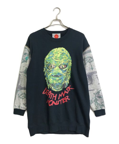 HIRO（ヒロ）HIRO (ヒロ) DEATH MASK MONSTER COMMON SLEEVE スウェット ブラック サイズ:Mの古着・服飾アイテム