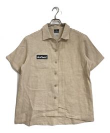 WILD THINGS×k3&co.（ワイルドシングス×ケイスリー）の古着「半袖リネンシャツ　リネンシャツ　 linen shirt  S/S」｜ベージュ