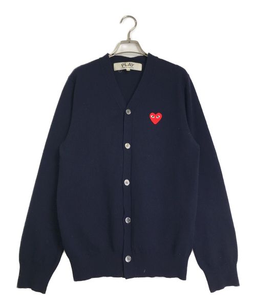 PLAY COMME des GARCONS（プレイ コムデギャルソン）PLAY COMME des GARCONS (プレイ コムデギャルソン) ハートワッペンニットカーディガン ネイビー サイズ:Mの古着・服飾アイテム