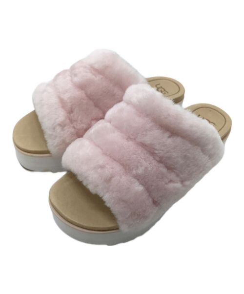 UGG（アグ）UGG (アグ) FLUFF YEAH SLIDE　フラッフイヤースライド　ファーサンダル ピンク サイズ:22.5cmの古着・服飾アイテム