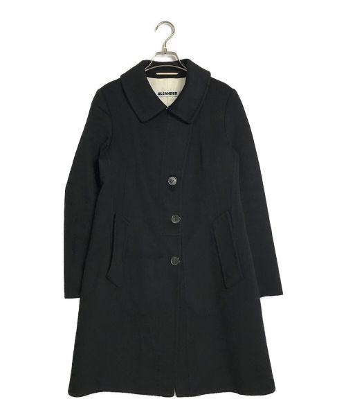 JIL SANDER（ジルサンダー）JIL SANDER (ジルサンダー) アンゴラ混ウールコート ブラック サイズ:Sの古着・服飾アイテム