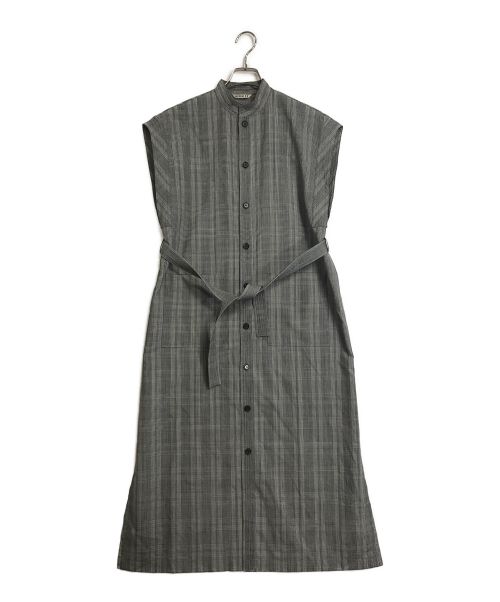 AURALEE（オーラリー）AURALEE (オーラリー) SUMMER WOOL GLEN CHECK ONE-PIECE サマーウールグレンチェックワンピース　ロングワンピース グレー サイズ:1の古着・服飾アイテム