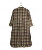 AURALEEオーラリー）の古着「SUPER LIGHT WOOL CHECK ONE-PIECE / スーパーライトウールチェックワンピース」｜ベージュ