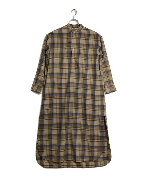 AURALEE（オーラリー）AURALEE (オーラリー) SUPER LIGHT WOOL CHECK ONE-PIECE / スーパーライトウールチェックワンピース ベージュ サイズ:Sの古着・服飾アイテム